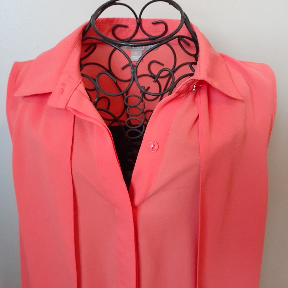 Valerie Stevens Coral High-Low Blouse